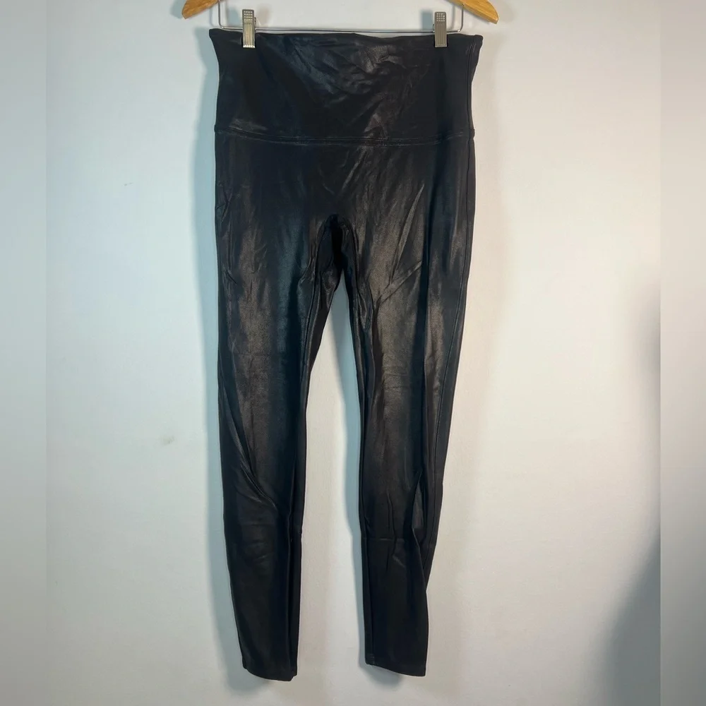 Spanx Faux Leather Ready to Wow Black Leggings 1X